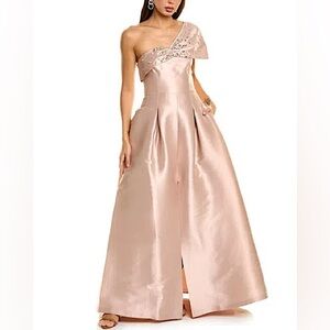 Sachin & Babi Delilah Crystal One Shoulder Pink Ball Gown NWT Size 6 10 Wedding